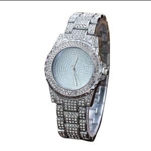 Silver Multifaceted Bling Watch